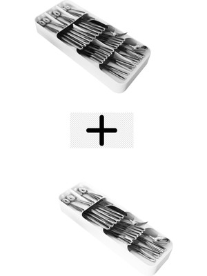 Devigo 9 Bölmeli Çekmece Içi Kaşıklık + 5 Bölmeli Çekmece Içi Kaşıklık 2 Li Düzenleyici Set