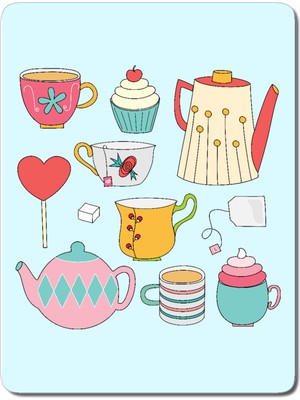 Fizello Teapots, Cupcakes &amp; More Mdf Tablo