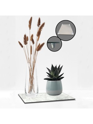 Decorita Cam Saksı Altlığı | Taş Görünümlü |