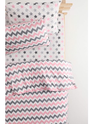 Favora Zigzag Desenli Lastikli Çarşaflı Pamuklu Tek Kişil