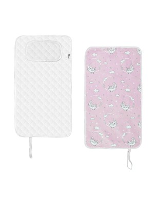 Babyness Çanta Boy Bebek Alt Açma Pedi Sıvı Geçirmez Leke Tutmaz Aydede Desenli Pembe