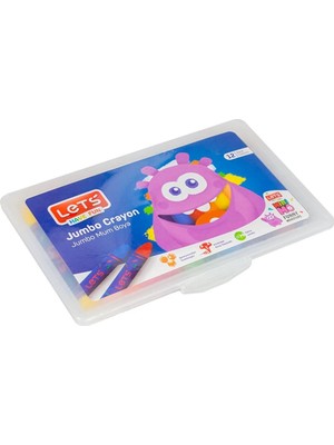 Lets 12 Renk Jumbo Mum Boya Plastik Kutu