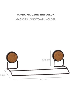 Okyanus Home Ahşap Desenli Magic Fix Sihirli Yapışkan Siyah Uzun Havluluk MGS-706W