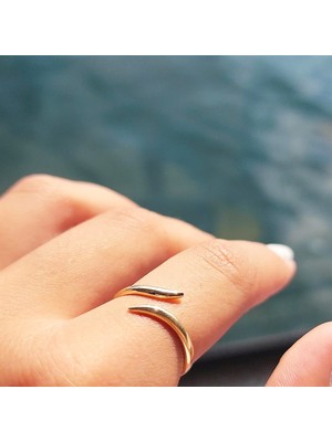 Fasek Gold Es Taşsız Energy Yüzüğü-Modern Tasarım Taşsız 925 Ayar Gümüş Yüzük