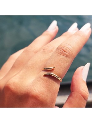 Fasek Gold Es Taşsız Energy Yüzüğü-Modern Tasarım Taşsız 925 Ayar Gümüş Yüzük