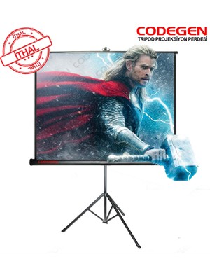 Codegen Tx-20 Trıpod Projeksiyon Perdesi 200X200 (Arkası Siyah Fonlu - Taşınabilir Ayaklı Model)
