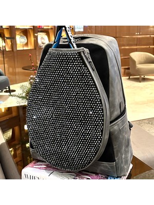 Joya Space Swarovski Taşlı Italyan Deri Tenis Sırt Çantası