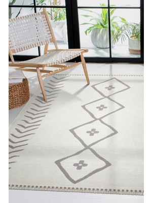 Canvas Rugs Natural Yıkanabilir Kaymaz Taban Modern Desenli Dokuma Kilim