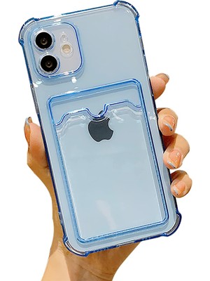 Gritty iPhone 11 Uyumlu Kartlıklı Cüzdan Şeffaf Telefon Kılıfı