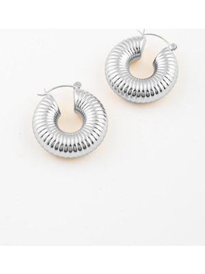 New Obsessions Ammonit Dolgun Halka Küpe 3 cm