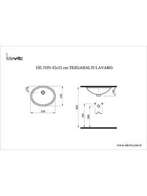 Idevit Hilton T.altı Lavabo 42X52