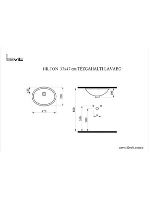 Idevit Hilton T.altı Lavabo 37X47