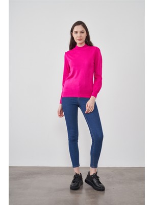 Miyamira Çetinkaya Miramira Dik Yaka Şeker Pembe Triko