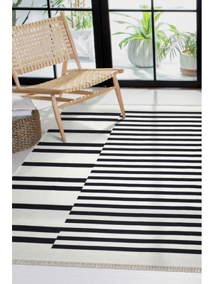 Canvas Rugs Çift Taraflı Makinada Yıkanabilir Modern Desenli Dokuma Kilim