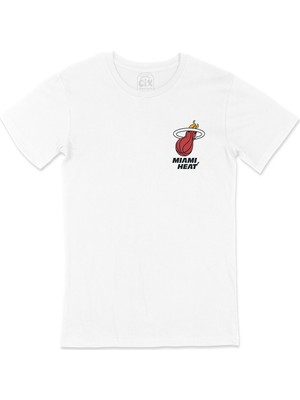 Cix Miami Heat Cep Logo Tasarımlı Beyaz Tişört