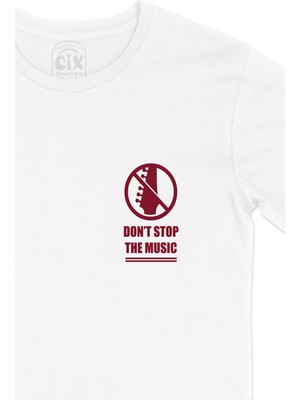 Cix Do Not Stop The Music Cep Logo Tasarımlı Beyaz Tişört