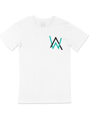Cix Alan Walker Cep Logo Tasarımlı Beyaz Tişört