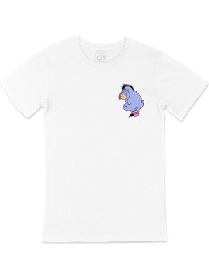 Cix Utangaç Eşek Cep Logo Tasarımlı Beyaz Tişört