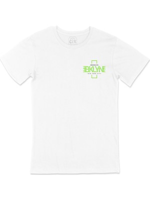 Cix Brooklyn New York City Cep Logo Tasarımlı Beyaz Tişört