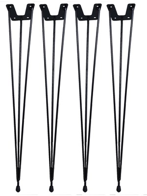 A Design Firkete Tel Sehpa Ayağı Siyah 4 Adet - 54 cm.