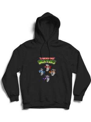The Fame The Ninja Beatles, Mizah, Rock Metal Kapüşonlu Sweatshirt Hoodie