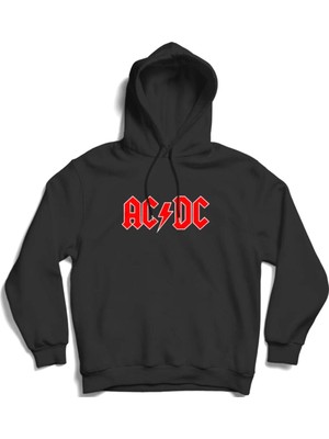 The Fame Acdc Classic Red Logo, Rock Metal Kapüşonlu Sweatshirt Hoodie