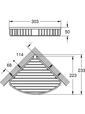 Grohe Tel Sabunluk Köşe 233x303x50  mm Baucosmo. Krom - 40663001