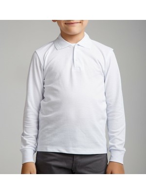 YHE Store Unisex Penye Polo Yaka Okul Tişörtü