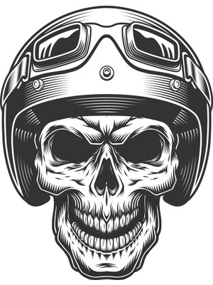 Sticker Master Skull Motor Kask Kurukafa Gözlük Sticker Etiket Çıkartma Pc Laptop Araba Oto Motor Oto Motor Pc Etiket