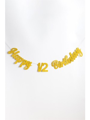 Le Mabelle Gold Happy Birthday 1/2 Banner