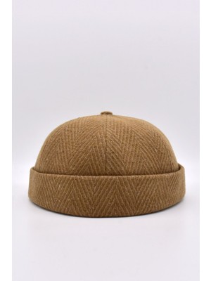 Külah Erkek Kısa Yünlü Docker Şapka Balıksırtı Katlamalı Bere