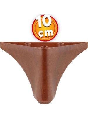 Nzb Lüks Mobilya Kanepe Sehpa Tv Ünitesi Koltuk Ayağı 10 cm Kahverengi Ahşap Desenli Baza Ayak