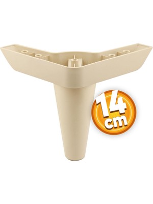 Badem10 Aspen Lüks Mobilya Kanepe Koltuk Tv Ünitesi Baza Yükseltici Ayağı Ayakları 14 Cm Krem Ayak