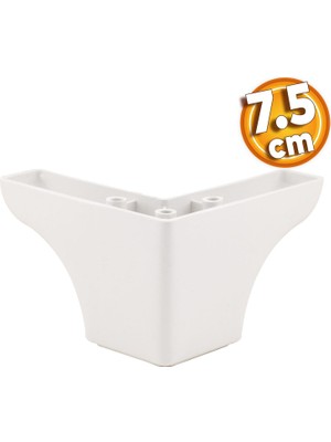 Badem10 Rose Lüks Mobilya Kanepe Sehpa Tv Ünitesi Koltuk Ayağı 7.5 cm Beyaz Baza Ayakları