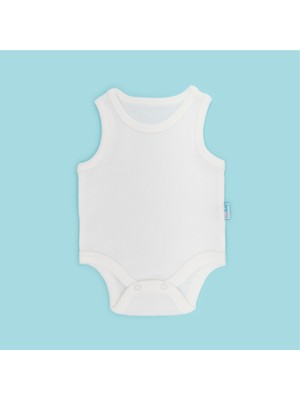 Novibaby Bebek Atlet Body Zıbın Çıtçıtlı Ekru 100% Pamuk 3-6 Ay