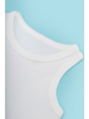 Novibaby Bebek Atlet Body Zıbın Çıtçıtlı Ekru 100% Pamuk 3-6 Ay