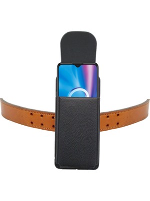 Vizyon Alcatel 1 Kılıfı | Alcatel 1c Kılıf Kemere Takılan Kapaklı Bel Kemer Kılıfı
