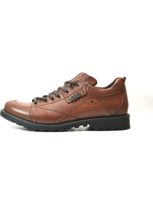 Komcero 4BK019 Hakiki Deri Siyah & Kahverengi Bağlı Günlük Casual Erkek Ayakkabı