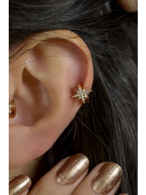 Sacce Scarves & Accessories Sacce Scarves&Accessories Kuzey Yıldızı Halka Piercing 316 L Çelikten Kadınlar İçin Zarif Tasarım