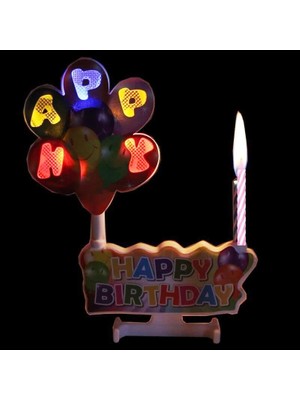 Kuzey LED Işıklı Pasta Mumu Müzikli Pasta Mumu Pilli Mum Doğum Günü Pasta Mumu Balloons Happy Bırthday Candles