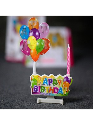 Kuzey LED Işıklı Pasta Mumu Müzikli Pasta Mumu Pilli Mum Doğum Günü Pasta Mumu Balloons Happy Bırthday Candles