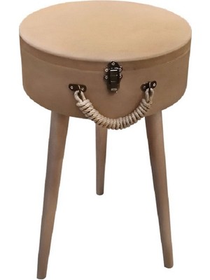 Altınyapı Hobi Market Yuvarlak Ayaklı Sandık Sehpa Mdf Boyasız