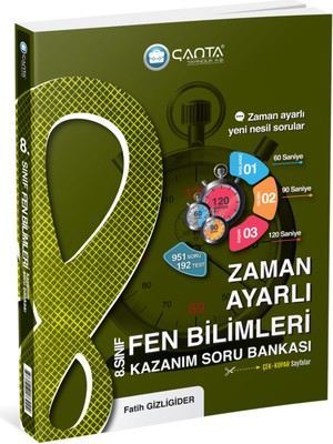 Çanta Yayınları 8. Sınıf LGS Fen Bilimleri Zaman Ayarlı Kazanım Soru Bankası - Yeni