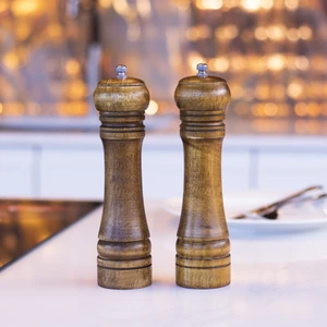 Jet’s Home 2’Li Set Masterchef Tuz Karabiber Değirmeni Baharat Öğütücü Ceviz Ahşapı 21 Cm