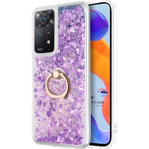 Xiaomi Redmi Note 11 Pro 5g Kılıf Glitter Liquid Holder Mor