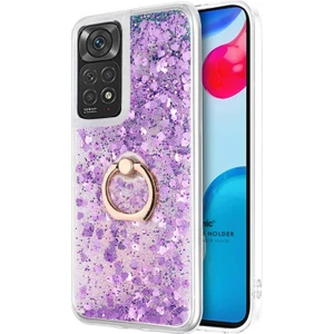 Xiaomi Redmi Note 11 Kılıf Glitter Liquid Holder Mor