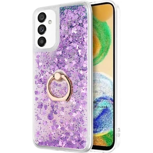 Samsung Galaxy A04S Kılıf Glitter Liquid Holder Mor