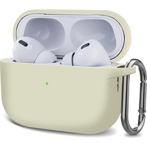 Airpods Pro 2.nesil Kılıf Askılı Mat Silikon Bej