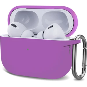 Airpods Pro 2.nesil Kılıf Askılı Mat Silikon Lila