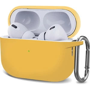 Airpods Pro 2.nesil Kılıf Askılı Mat Silikon Sarı